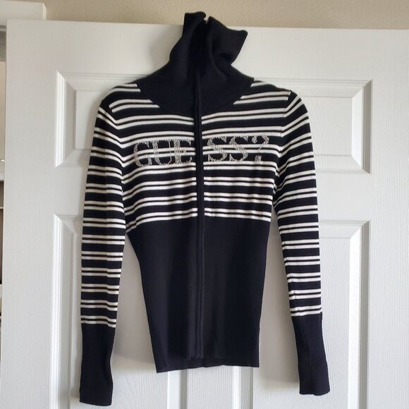 Guess Women's Cowl Neck Full Zip Sweater Jacket Size Large - Picture 5 of 8